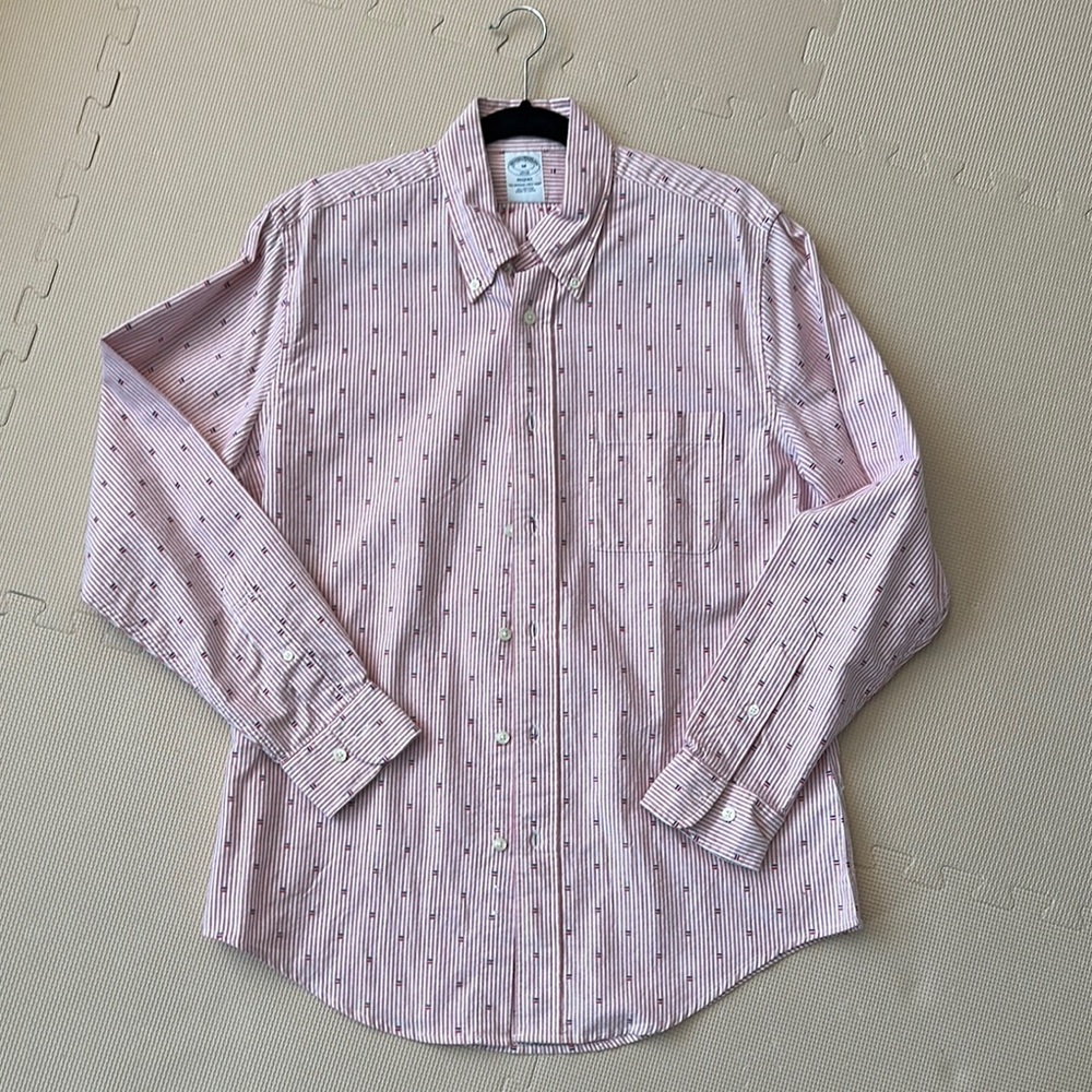 Brooks Brothers Men's Pink Striped Oxford Shirt